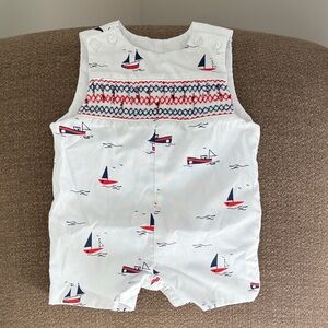 Edgehill Collection White and Red Nautical One Piece